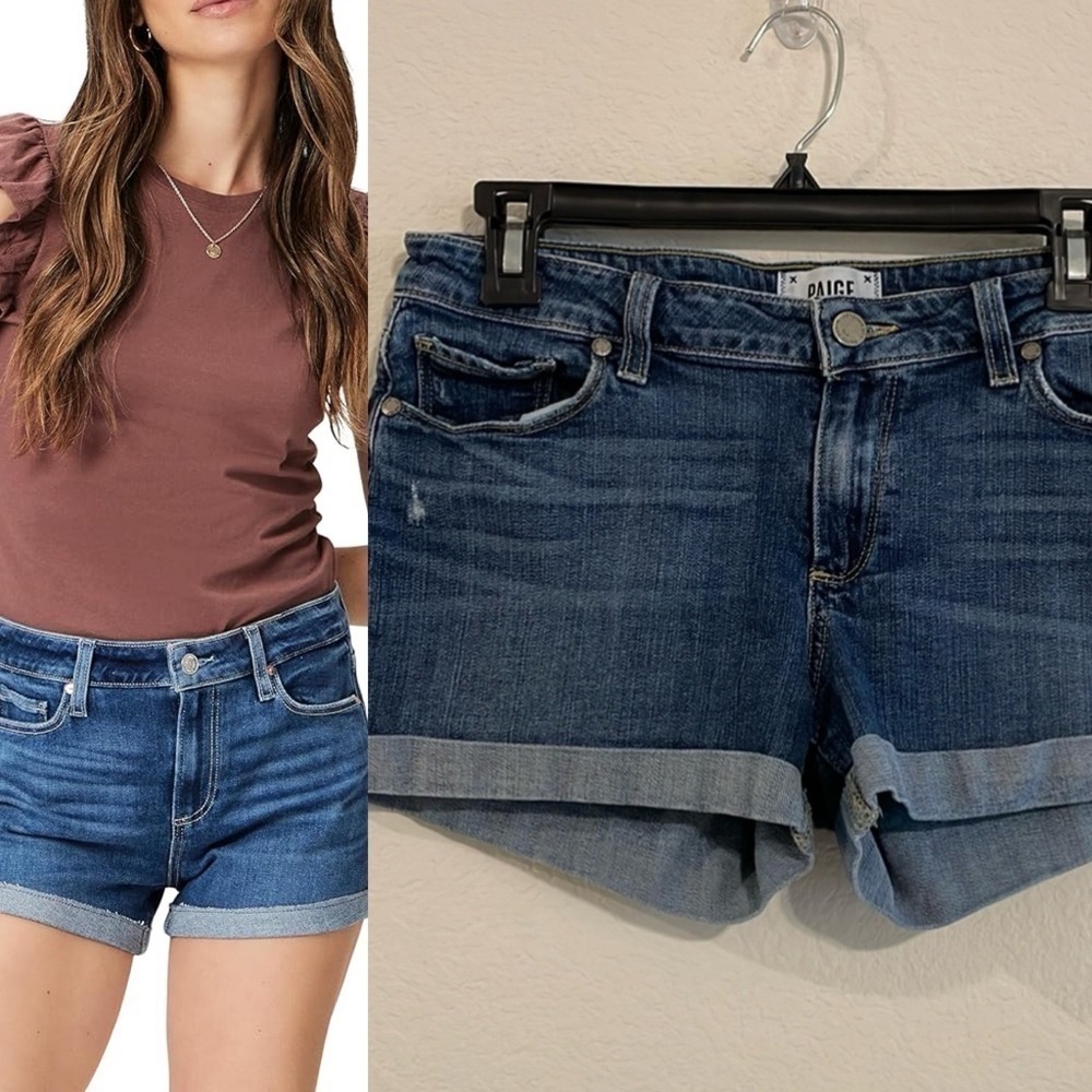 Paige Women’s Jimmy Jimmy Shorts 27 Waist Stretch Cotton Distressed Mid Rise
